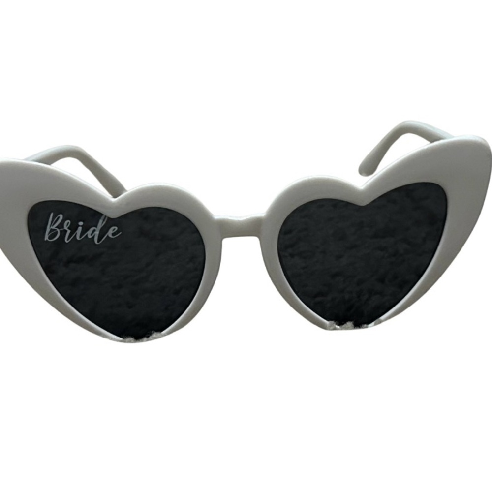 Heart-Shaped White bridal Sunglasses